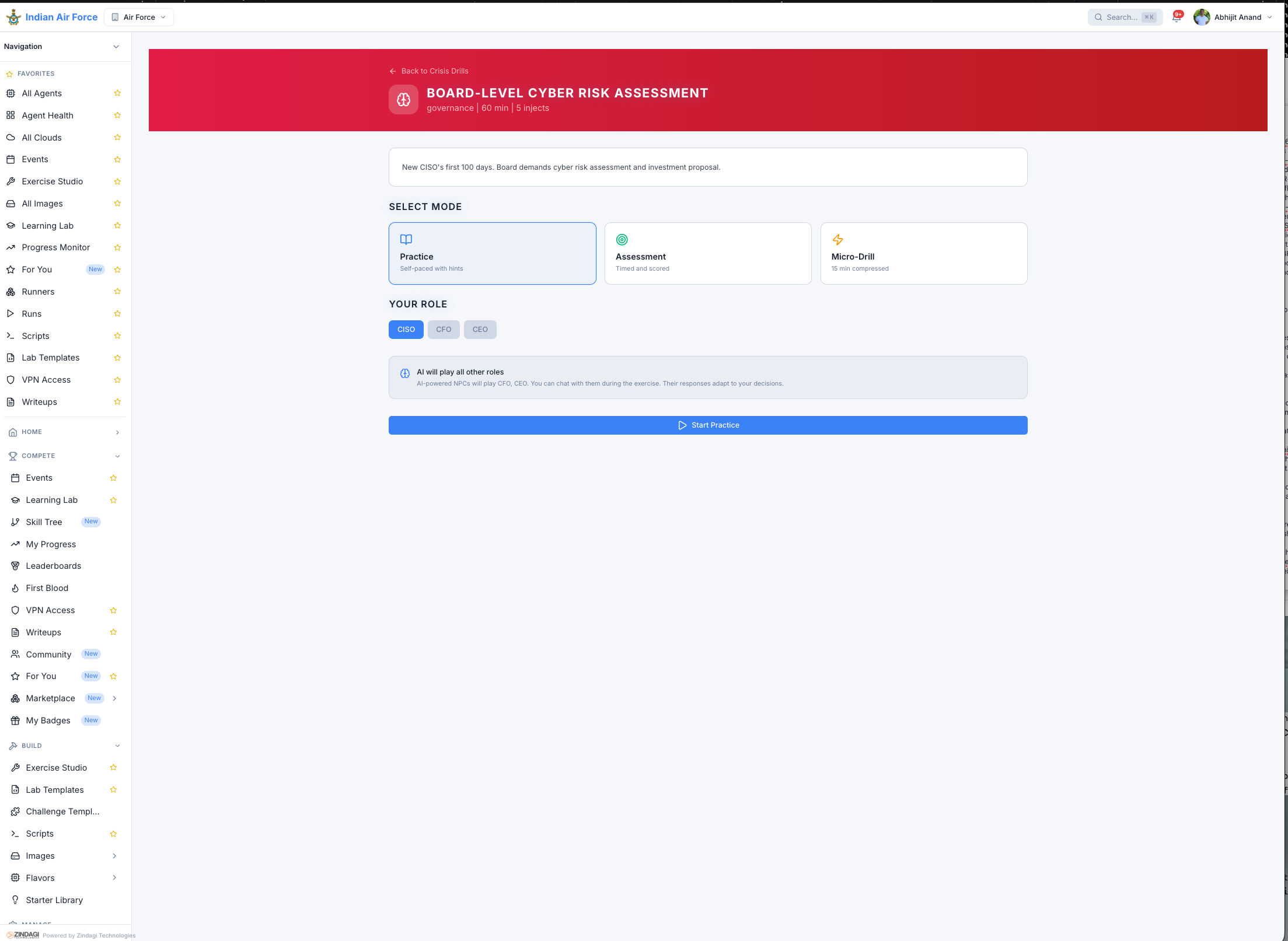 Board-Level Cyber Risk Assessment — Critical Range screenshot